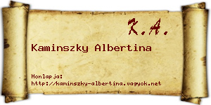Kaminszky Albertina névjegykártya